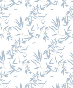 Maeve Oliver - Bamboo Leaves- Dusty Blue