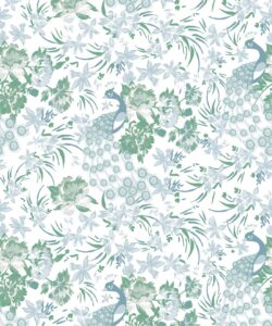 Maeve Oliver - Peonies Peacock - Dynasty
