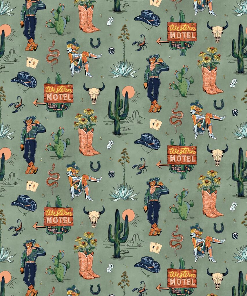 Milton & King Studio • Trail Tales Wallpaper • Colorway: Denim • Swatch
