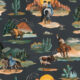 Frontier Wallpaper - Farbvariante: Marineblau - Muster