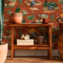 Frontier Wallpaper - Colorway: Rust - Insitu