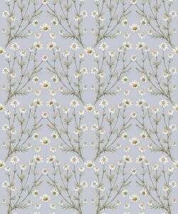 Wallpaper Republic - Collezione Emporio Floreale - Damasco a margherita - Dusty Blu - Campionario