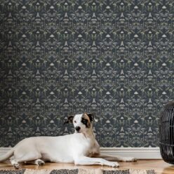 Wallpaper Republic - Floral Emporium Collection - Queen Anne’s Lace - Charcoal - Insitu