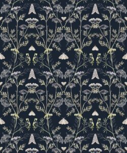 Wallpaper Republic - Collezione Emporio Floreale - Pizzo della Regina Anna - Blu Marino - Swatch