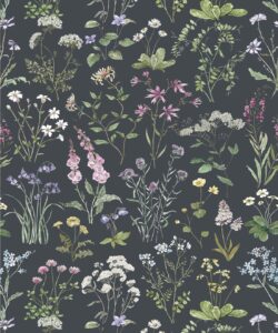 Wallpaper Republic - Collezione Emporio Floreale - Selvaggio Meadow - Charcoal -Swatch