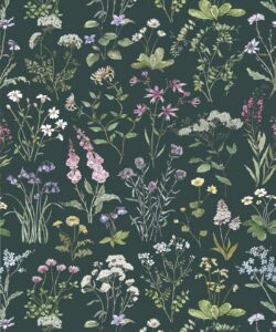 Wallpaper Republic - Collezione Emporio Floreale - Selvaggio Meadow - Dark Green -Swatch