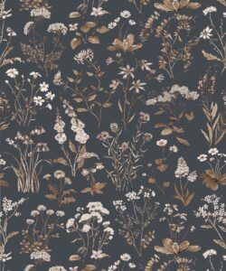 Wallpaper Republic - Collezione Emporio Floreale - Meadows Antique - Antique Charcoal - Swatch
