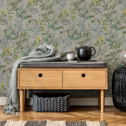 Wallpaper Republic - Floral Emporium Collection - Woodland Floral - Antique Grey - Insitu