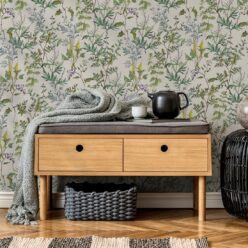 Wallpaper Republic - Floral Emporium Collection - Woodland Floral - Stone - Insitu