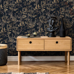 Wallpaper Republic - Floral Emporium Collection - Antique Botanica - Navy - Insitu