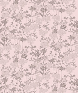 In Bloom Collection - Wallpaper Republic - London Street Flowers Wallpaper - Colorway: Muted Pink - Swatch