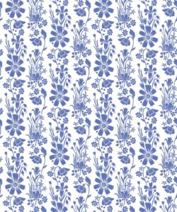 In Bloom Collection - Wallpaper Republic - Corsage Wallpaper - Colorway: Cornflower Blue - Swatch