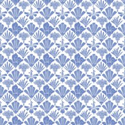 In Bloom Collection - Wallpaper Republic - Fanned Flowers Wallpaper - Colorway: Blue - Swatch