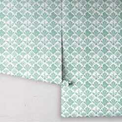 In Bloom Collection - Wallpaper Republic - Fanned Flowers Wallpaper - Colorway: Green - Rolls