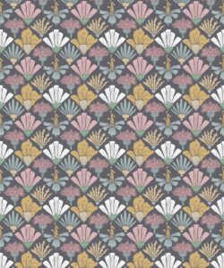 In Bloom Collection - Wallpaper Republic - Fanned Flowers Wallpaper - Colorway: Multi - Swatch