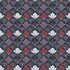 In Bloom Collection - Wallpaper Republic - Fanned Flowers Wallpaper - Colorway: Night - Swatch