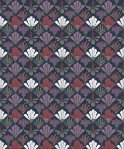 In Bloom Collection - Wallpaper Republic - Fanned Flowers Wallpaper - Colorway: Night - Swatch