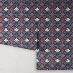 In Bloom Collection - Wallpaper Republic - Fanned Flowers Wallpaper - Colorway: Night - Rolls