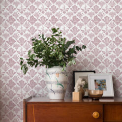 In Bloom Collection - Wallpaper Republic - Fanned Flowers Wallpaper - Colorway: Rose - Insitu