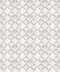In Bloom Collection - Wallpaper Republic - Fanned Flowers Wallpaper - Colorway: Taupe - Swatch