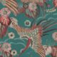 Bird Paradise Wallpaper - Colorway: Ocean - Swatch