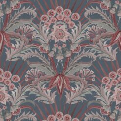 Morning Flowers Wallpaper - Colorway: Dusty Blue - Swatch