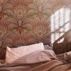 Morning Flowers Wallpaper - Colorway: Dusty Pink - Insitu