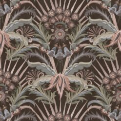 Morning Flowers Wallpaper - Colorway: Espresso - Swatch