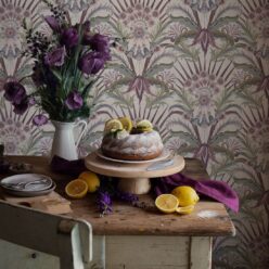 Morning Flowers Wallpaper - Colorway: Lavender - Insitu
