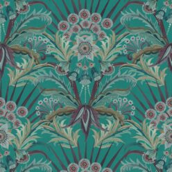 Morning Flowers Wallpaper - Colorway: Rainforest - Swatch
