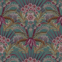 Morning Flowers Wallpaper - Colorway: Tropical Teal - Swatch