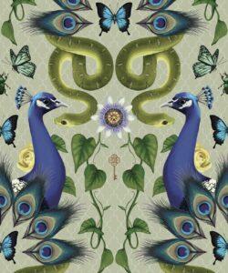 Garden of Elysium Wallpaper - Fleur Harris - Enchanted Gardens Collection - Colorway: Taupe Gray - Swatch
