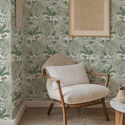 Hibiscus at Double Bay Wallpaper - Bethany Linz - My Sydney Collection - Colourway: Beige - Inistu