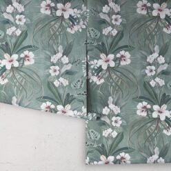 Hibiscus at Double Bay Wallpaper - Bethany Linz - My Sydney Collection - Colourway: Khaki - Rolls