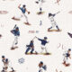 Milton & King Studios • Baseball Wallpaper • Carmine • Swatch
