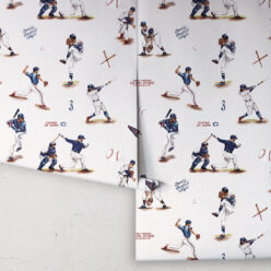 Milton & King Studios • Baseball Wallpaper • Carmine • Rolls