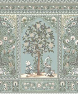 Pavilion Mural - Collection Palace Grove - M&K Studio - Swatch - Colorway :Egg Duck