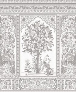 Pavilion Mural - Collection Palace Grove - M&K Studio - Swatch - Colorway : Ivory