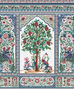 Pavilion Mural - Collection Palace Grove - M&K Studio - Swatch - Colorway : Ruby