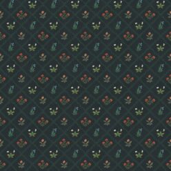 Floret Wallpaper - Palace Grove Collection - M&K Studio - Swatch - Colorway: Topaz