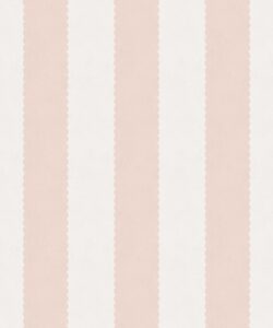 Papier peint à rayures festonnées - Collection Palace Grove - M&K Studio - Swatch - Colorway : Rose antique