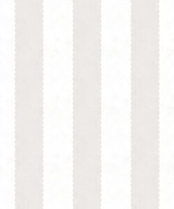 Papier peint à rayures festonnées - Collection Palace Grove - M&K Studio - Swatch - Colorway : Ivory