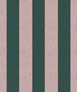 Papier peint à rayures festonnées - Collection Palace Grove - M&K Studio - Swatch - Colorway : Ruby
