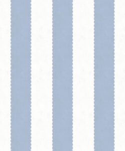 Papier peint à rayures festonnées - Collection Palace Grove - M&K Studio - Swatch - Colorway : Sapphire