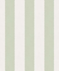 Papier peint à rayures festonnées - Collection Palace Grove - M&K Studio - Swatch - Colorway : Saule