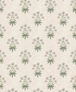 Papier peint Geranium - Collection Palace Grove - M&K Studio - Swatch - Colorway : Lin