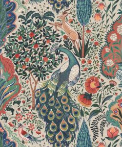 Papier peint Peacock Garden - Palace Grove Collection - M&K Studio - Swatch - Colorway : Kesar