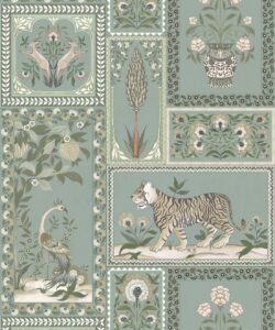 Papier peint Courtyard - Palace Grove Collection - M&K Studio - Swatch - Colorway :Egg Duck
