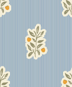 Papel Pintado Piper,Nooooo | Colorway: Azul y Orange | Colección Anything But Basic | Gray Benko x Milton&King | Muestra
