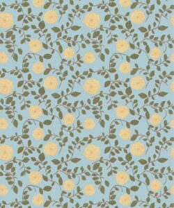 Papel pintado Mary Lennox | Colorway: Azul & Yellow | Colección Anything But Basic | Gray Benko x Milton&King | Muestrario